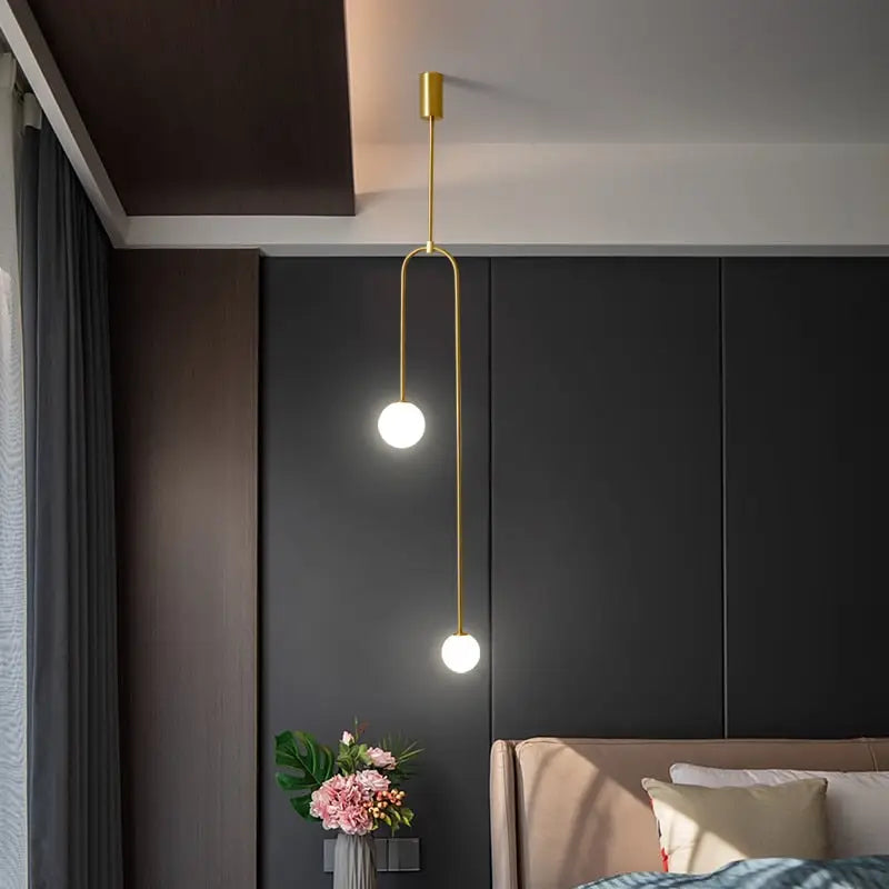Minimalist black hanging lights with frosted glass for dining room