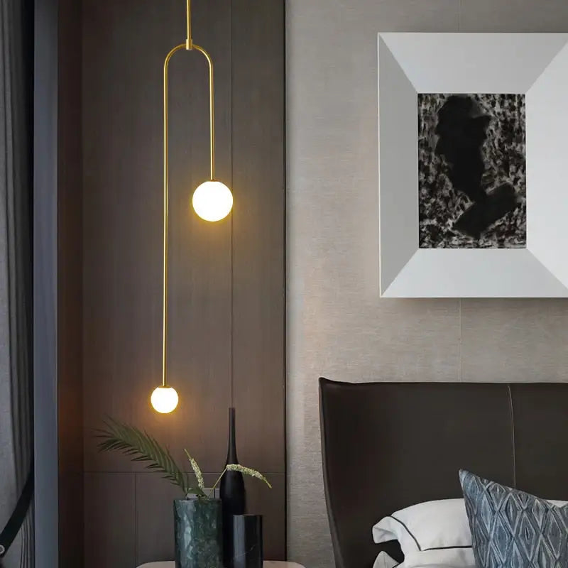 Minimalist black hanging lights with frosted glass for dining room