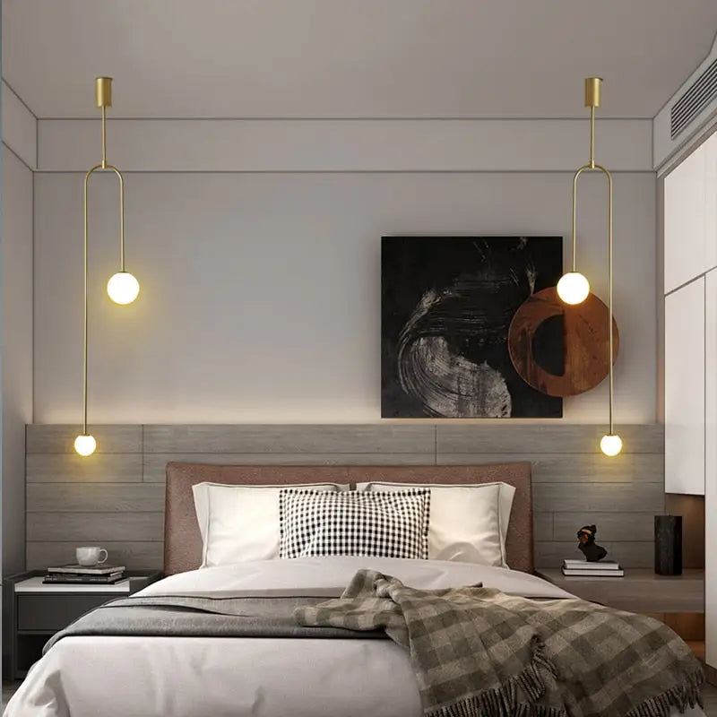 Minimalist black hanging lights with frosted glass for dining room