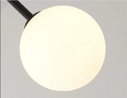 Minimalist black hanging lights with frosted glass for dining room