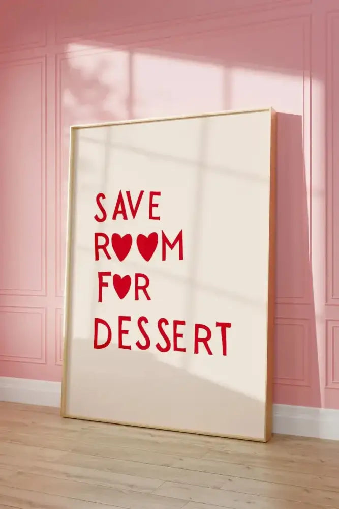 Modern gold framed heart red quote wall art set kitchen decor