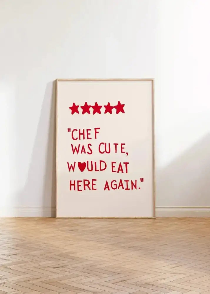 Modern gold framed heart red quote wall art set kitchen decor