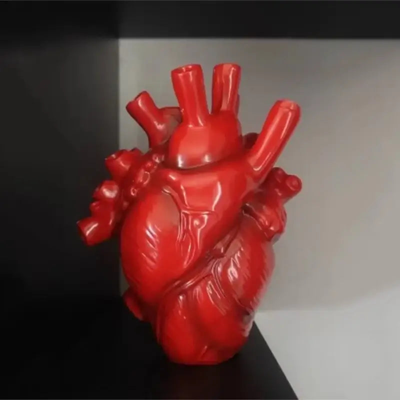 Anatomical heart shape resin vase living room decor
