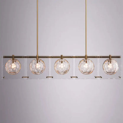Modern brass finish glass ball island light fixture kitchen pendant