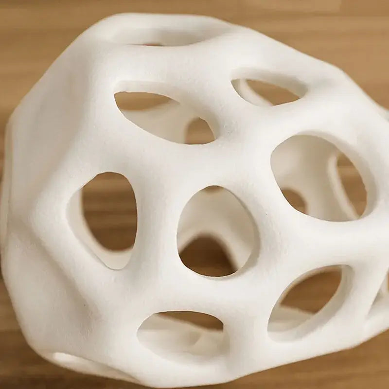 Nordic classical white perforated ceramic vase living room decor