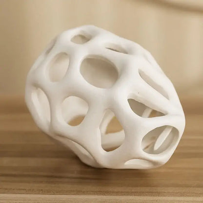 Nordic classical white perforated ceramic vase living room decor