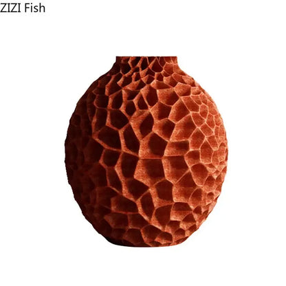 honeycomb vase terracotta ceramic desk decor for office