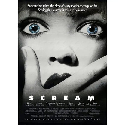 Retro scream horror movie wall art bedroom framed poster