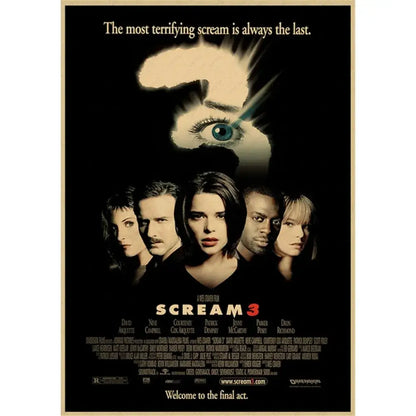 Retro scream horror movie wall art bedroom framed poster