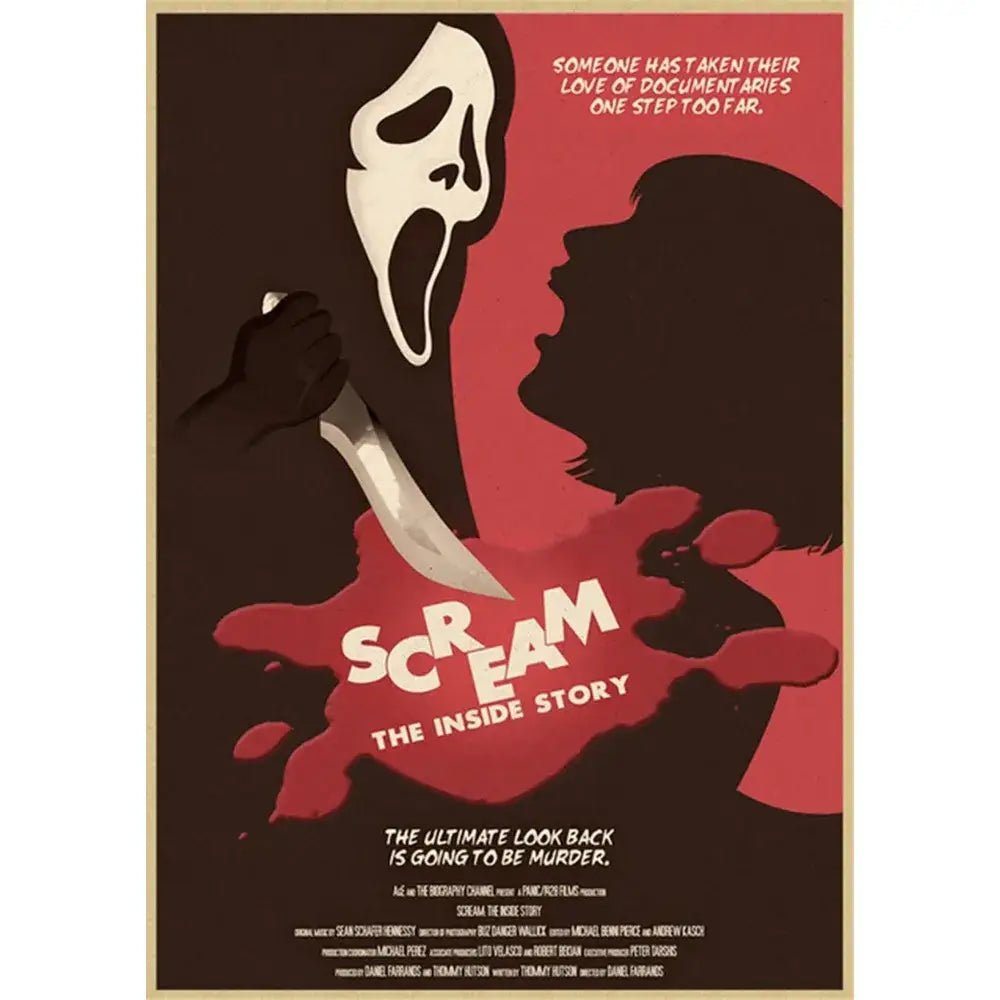 Retro scream horror movie wall art bedroom framed poster