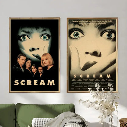 Retro scream horror movie wall art bedroom framed poster