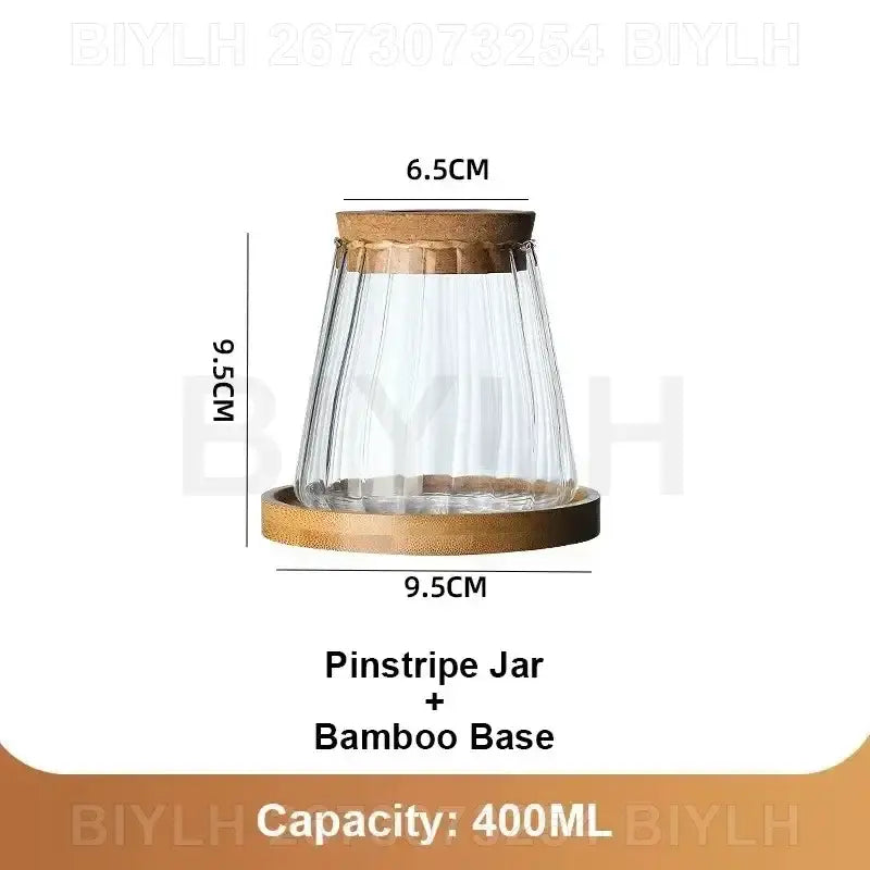 Modern clear glass flower pots with wood base living room planters