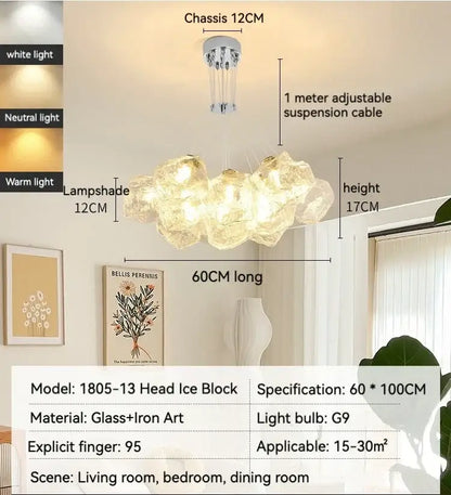 iced crystal chandeliers cloud led living room light
