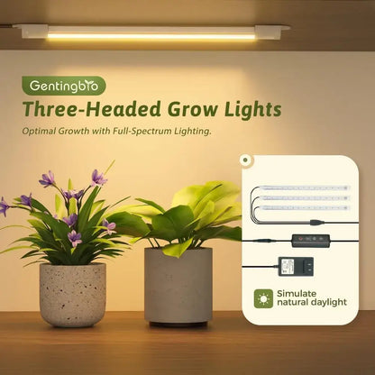 Modern 12 tier wooden plant stand with grow lights for living room