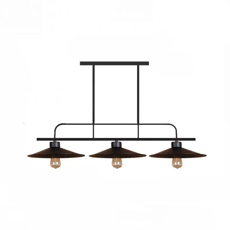 Industrial black finish flared 3 light pendant – dining room lamp