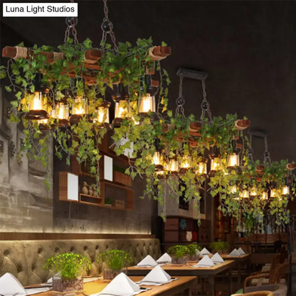 Industrial black metal lantern island light kitchen plant chandelier