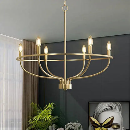 industrial chandelier light black iron 6 bulb living room