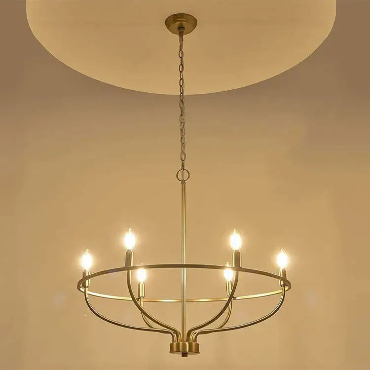 industrial chandelier light black iron 6 bulb living room