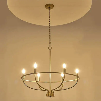 industrial chandelier light black iron 6 bulb living room