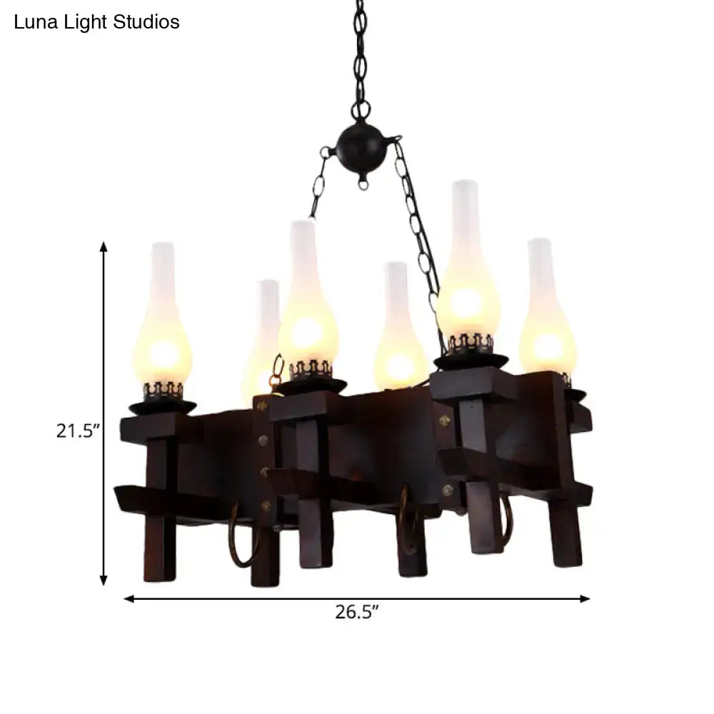 Industrial black frosted glass chandelier – dining room 110v-120v light
