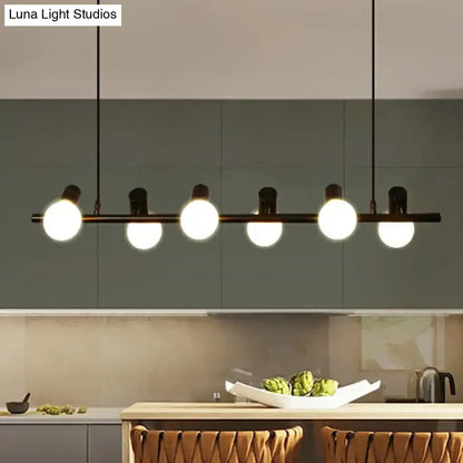 Industrial black metal 5 light naked bulb pendant – dining room ceiling light