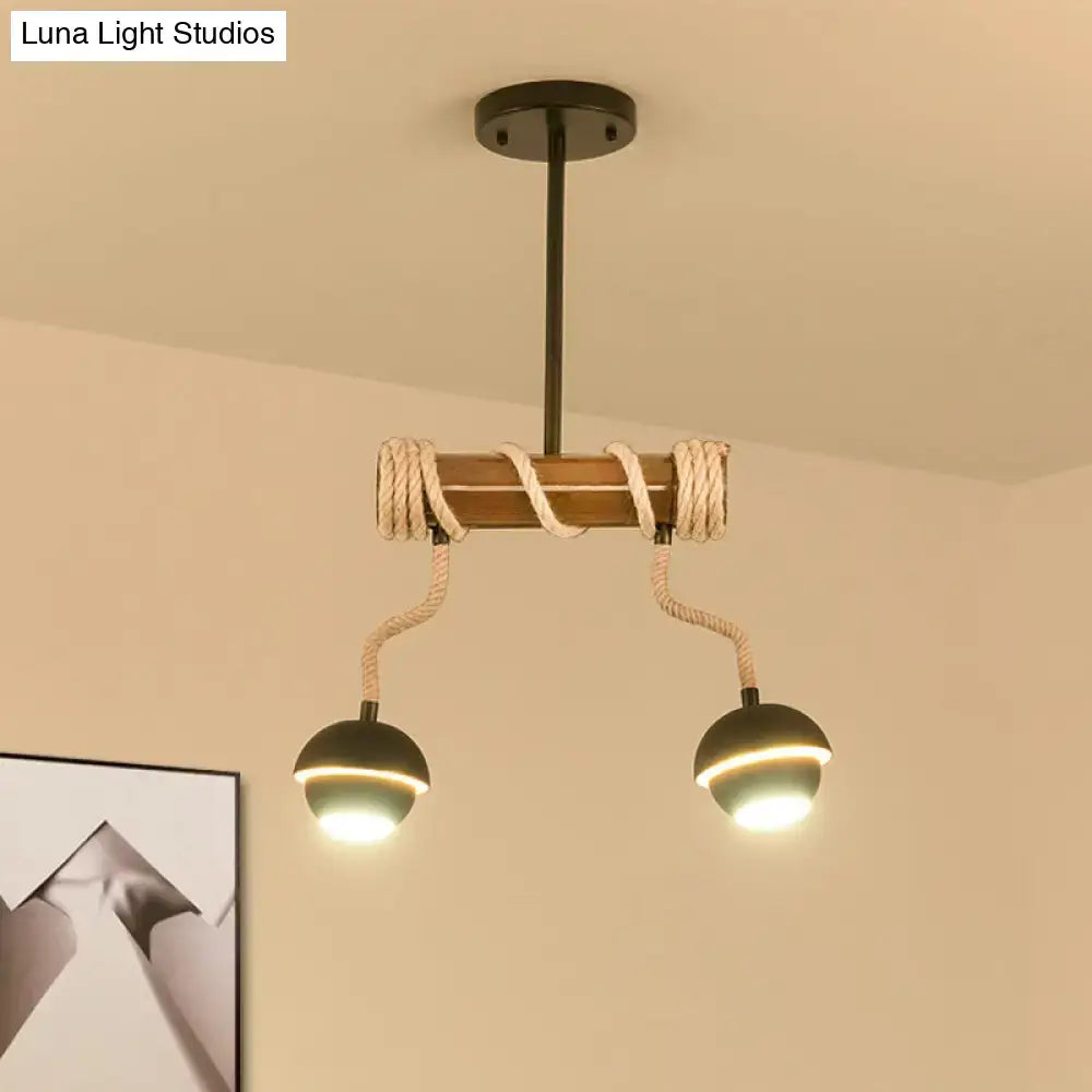 Rustic industrial linear island chandelier – kitchen bamboo pendant