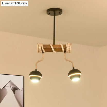 Rustic industrial linear island chandelier – kitchen bamboo pendant
