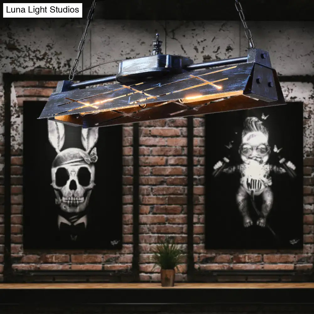 industrial metal 4-light hollow pendant for dining room