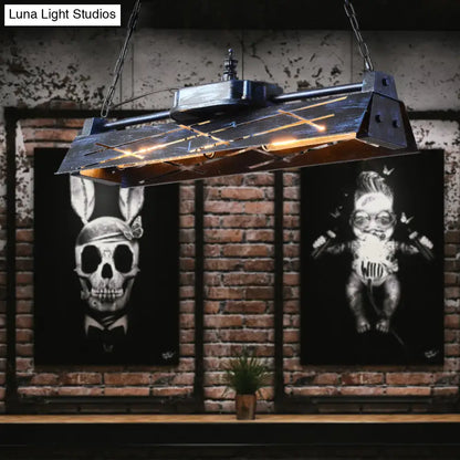 industrial metal 4-light hollow pendant for dining room