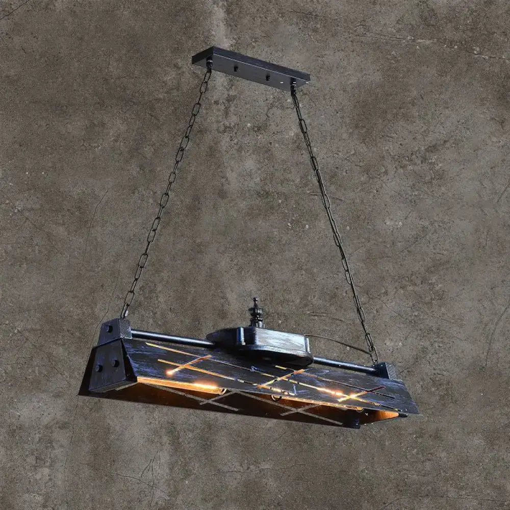 industrial metal 4-light hollow pendant for dining room