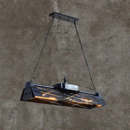 industrial metal 4-light hollow pendant for dining room