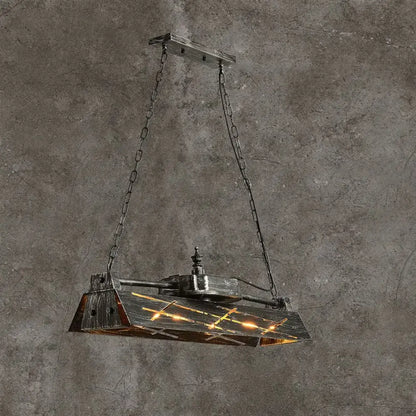 industrial metal 4-light hollow pendant for dining room