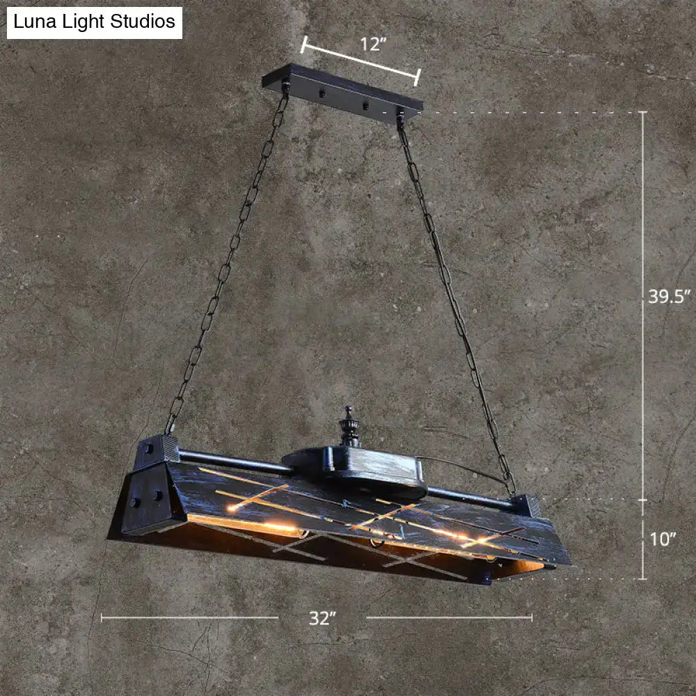 industrial metal 4-light hollow pendant for dining room
