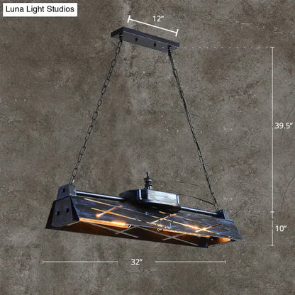 industrial metal 4-light hollow pendant for dining room