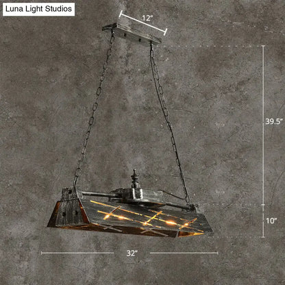 industrial metal 4-light hollow pendant for dining room