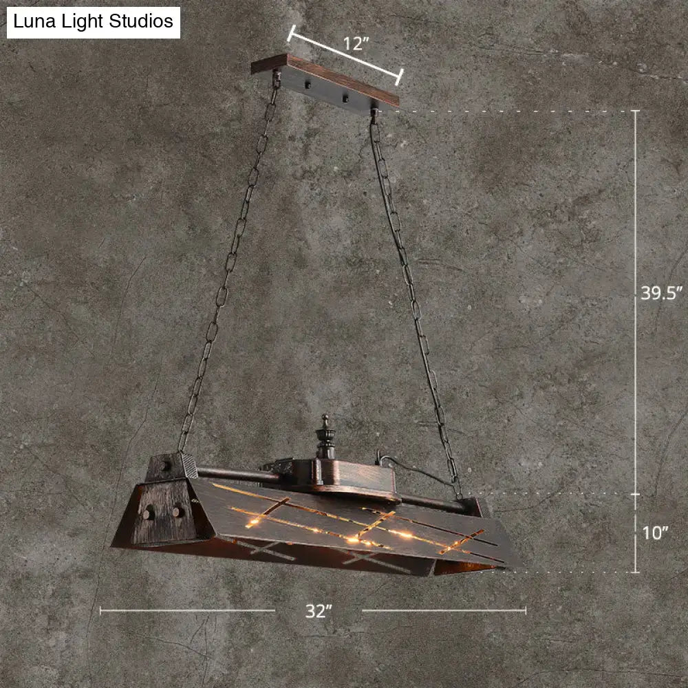 industrial metal 4-light hollow pendant for dining room