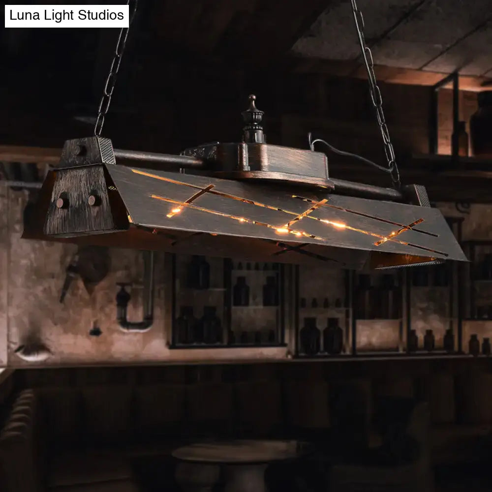 industrial metal 4-light hollow pendant for dining room