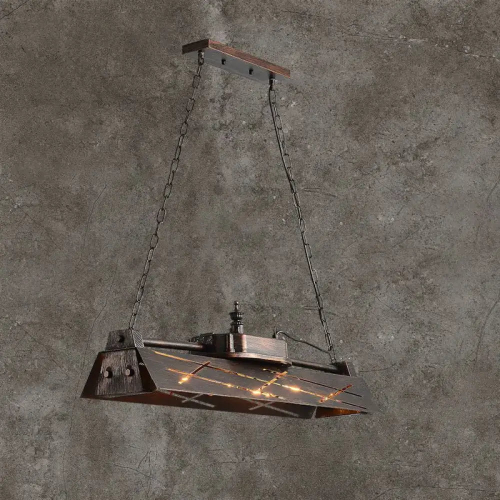industrial metal 4-light hollow pendant for dining room