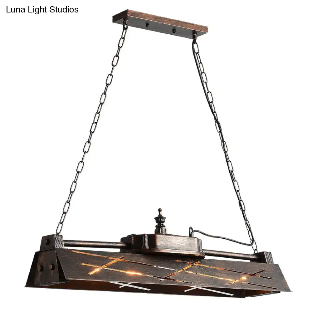 industrial metal 4-light hollow pendant for dining room