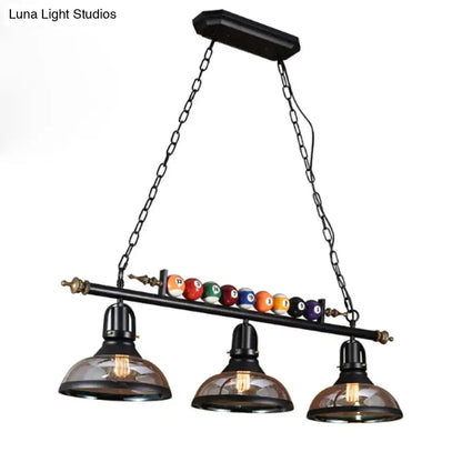 Industrial black metal island pendant billiard light dining room