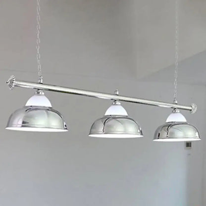 Industrial brass metal mirrored bowl pendant light – billiard room