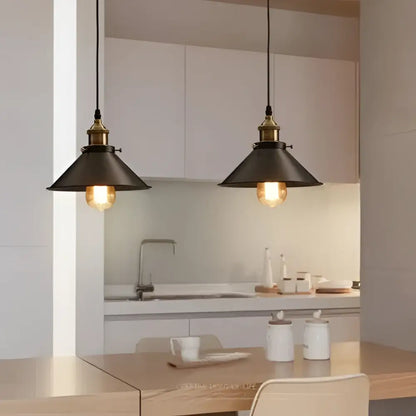 Industrial black & brass pendant light kitchen industrial pendant