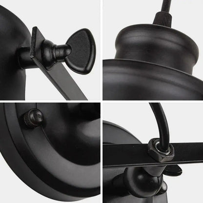 Industrial black & gold aleah wall sconce bedroom light