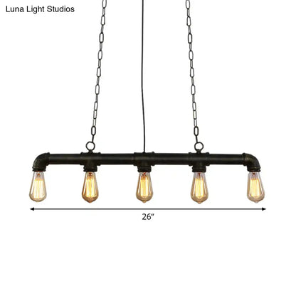 Industrial black iron pendant lamp kitchen island light