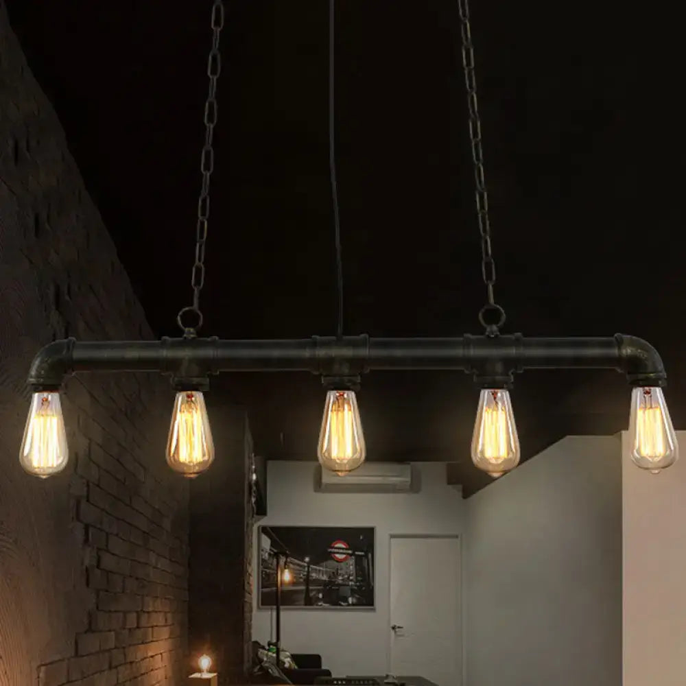 Industrial black iron pendant lamp kitchen island light