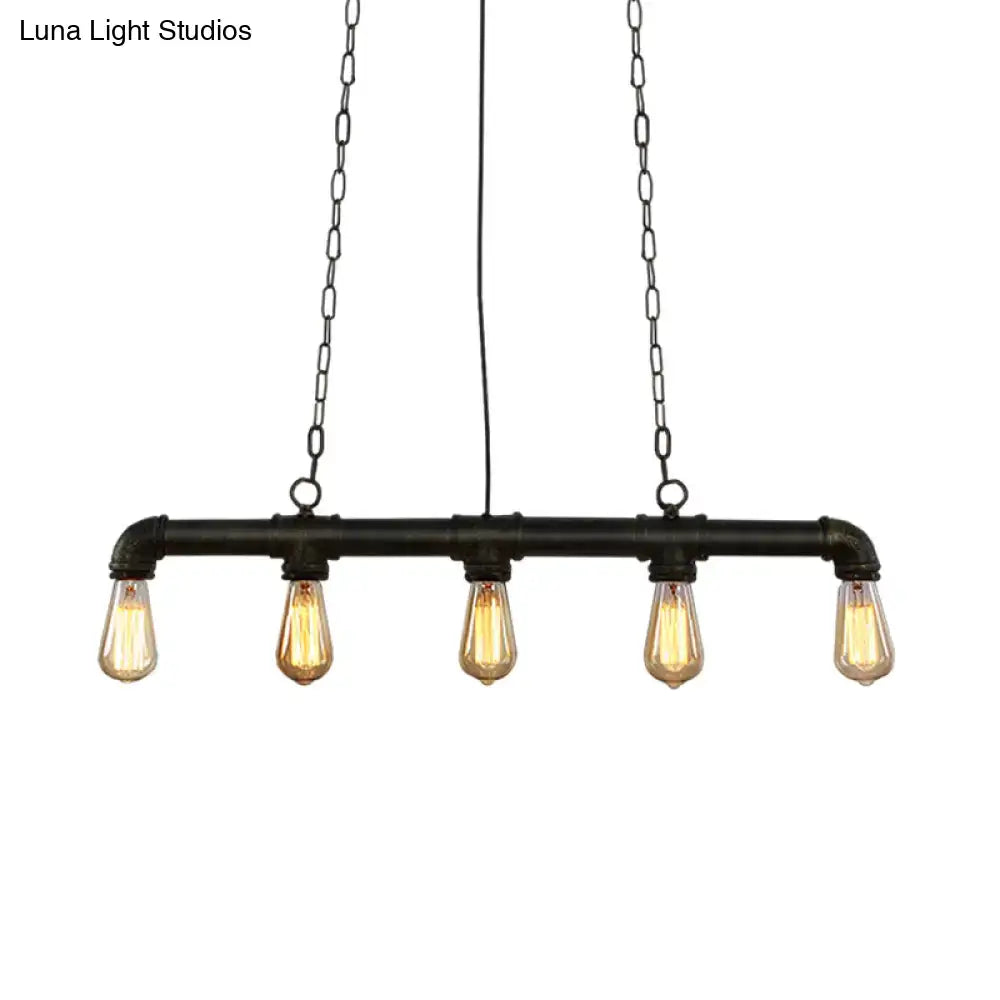 Industrial black iron pendant lamp kitchen island light