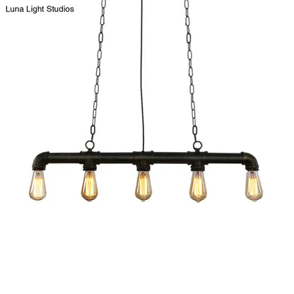 Industrial black iron pendant lamp kitchen island light