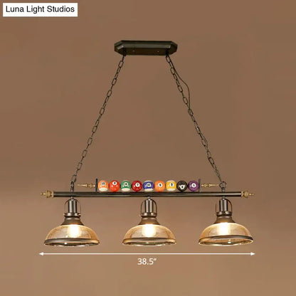 Industrial style black metal billiard light dining room pendant