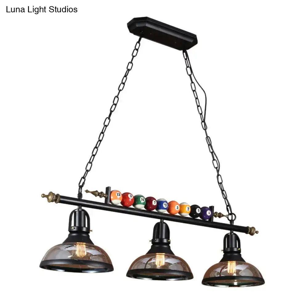 Industrial style black metal billiard light dining room pendant