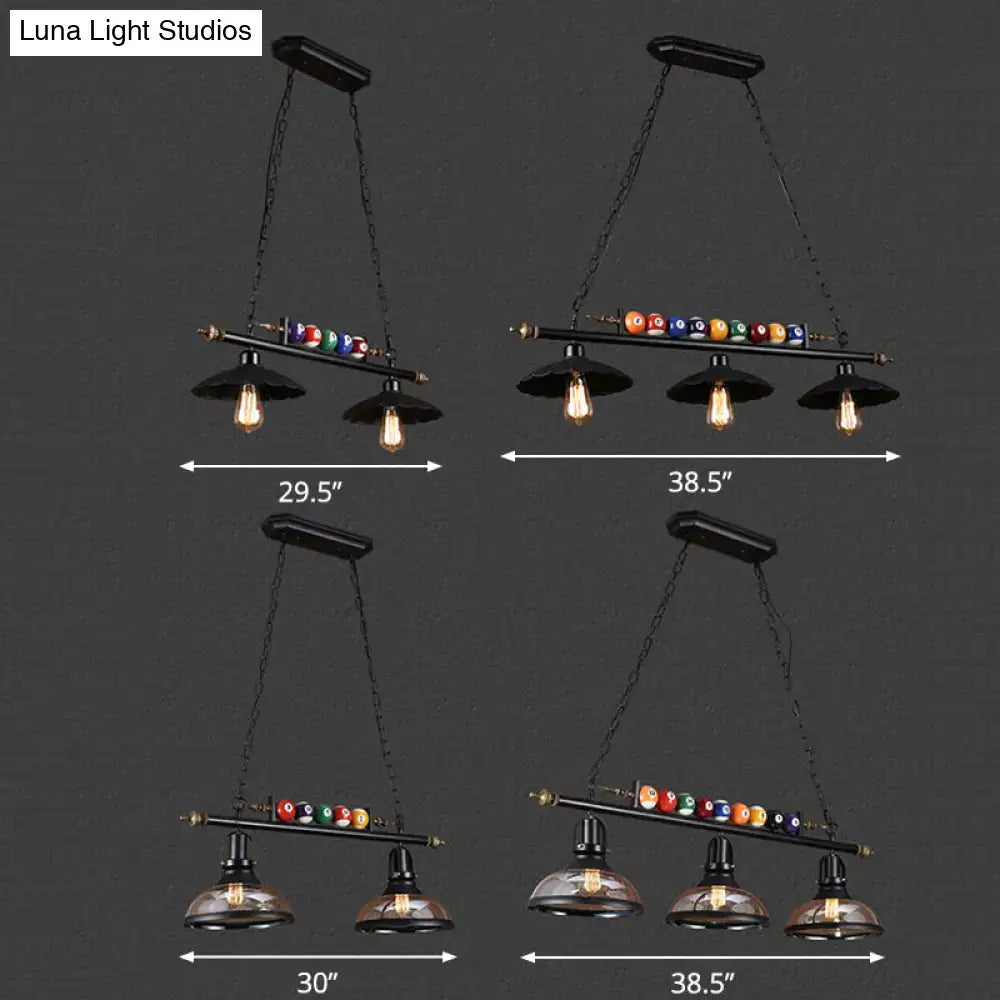 Industrial style black metal billiard light dining room pendant